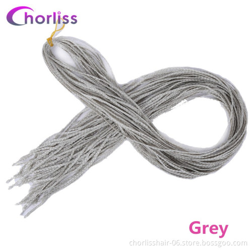 Straight Zizi Braids Crochet Box Braids Colored Synthetic Braiding Hair Extensions Blue Gray Brown Pink Blonde Crochet Hair 50g